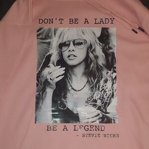 Pink Graphic Hoodie with Stevie Nicks Print
